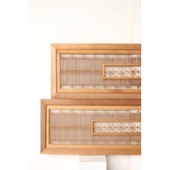 桐紋組子 中型欄間 2枚1組　R0477 