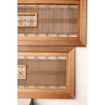 桐紋組子 中型欄間 2枚1組　R0477 