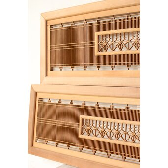 桐紋組子 中型欄間 2枚1組　R0477 