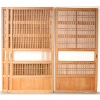 白木格子戸 4枚1組　L1163Y