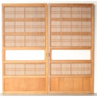 白木格子戸 4枚1組　L1163Y CD　表