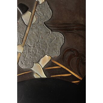 輪島塗 井波喜六斎 光琳蒔絵硯箱　Q382 