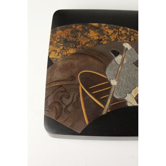 輪島塗 井波喜六斎 光琳蒔絵硯箱　Q382 