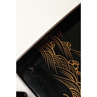 輪島塗 井波喜六斎 光琳蒔絵硯箱　Q382 