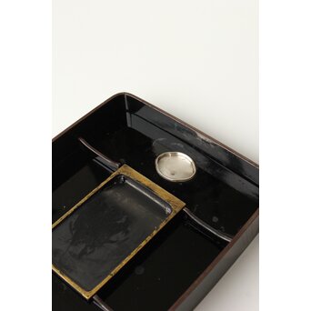 輪島塗 井波喜六斎 光琳蒔絵硯箱　Q382 