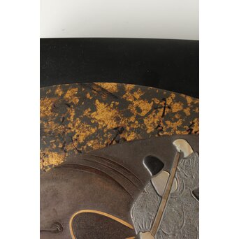 輪島塗 井波喜六斎 光琳蒔絵硯箱　Q382 