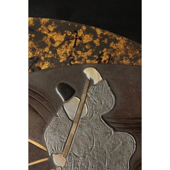 輪島塗 井波喜六斎 光琳蒔絵硯箱　Q382 