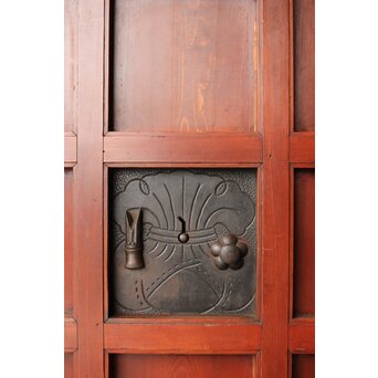 朱色 ガラス蔵戸　W0195 