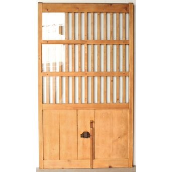 朱色 ガラス蔵戸　W0195 ウラ ガラス面