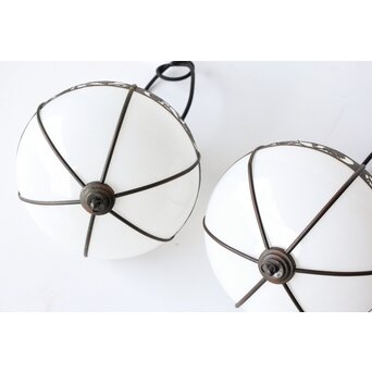 蔦模様 銅巻電笠照明 2個1組　A499 