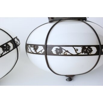 蔦模様 銅巻電笠照明 2個1組　A499 