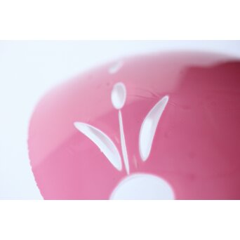 稀品 大正昭和期 金赤 桃色切子電笠 照明　A503 