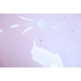 稀品 大正昭和期 金赤 桃色切子電笠 照明　A503 