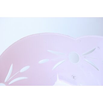 稀品 大正昭和期 金赤 桃色切子電笠 照明　A503 