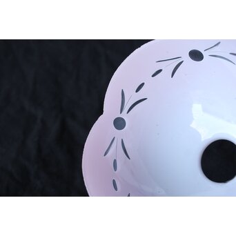 稀品 大正昭和期 金赤 桃色切子電笠 照明　A503 