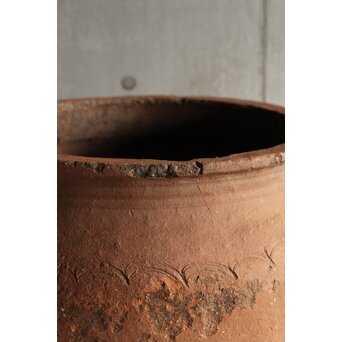 琉球 宮古島土器か 櫛目波状紋壺　P545 