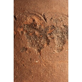 琉球 宮古島土器か 櫛目波状紋壺　P545 