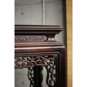 唐木 紫檀意盆栽卓 高卓　X592 