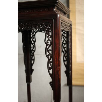 唐木 紫檀意盆栽卓 高卓　X592 