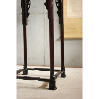 唐木 紫檀意盆栽卓 高卓　X592 