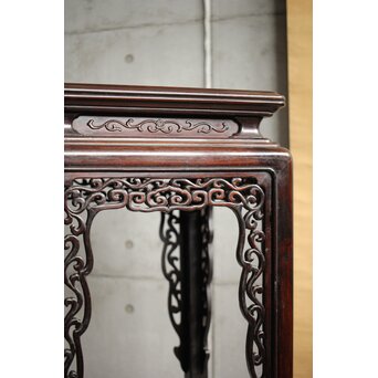 唐木 紫檀意盆栽卓 高卓　X592 