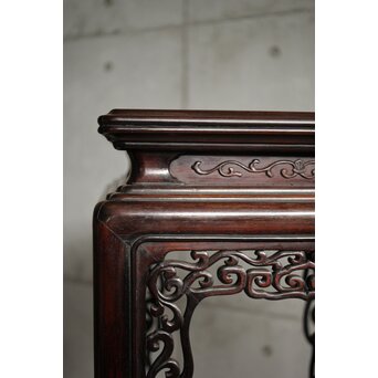 唐木 紫檀意盆栽卓 高卓　X592 