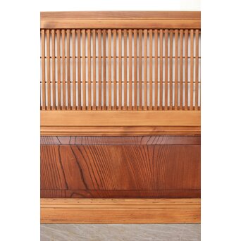 障子枠付 腰板欅 格子戸 4枚1組　L1166 