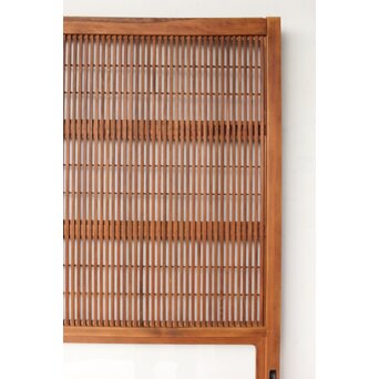 障子枠付 腰板欅 格子戸 4枚1組　L1166 