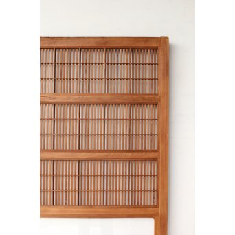 障子枠付 腰板欅 格子戸 4枚1組　L1166 