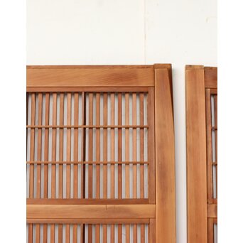 障子枠付 腰板欅 格子戸 4枚1組　L1166 