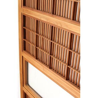 障子枠付 腰板欅 格子戸 4枚1組　L1166 