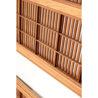 障子枠付 腰板欅 格子戸 4枚1組　L1166 