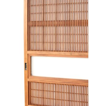 障子枠付 腰板欅 格子戸 4枚1組　L1166 