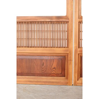 障子枠付 腰板欅 格子戸 4枚1組　L1166 