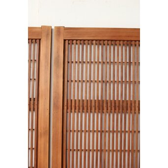 障子枠付 腰板欅 格子戸 4枚1組　L1166 