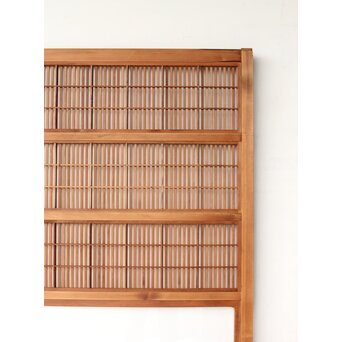 障子枠付 腰板欅 格子戸 4枚1組　L1166 