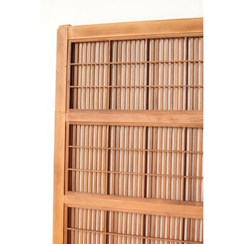 障子枠付 腰板欅 格子戸 4枚1組　L1166 