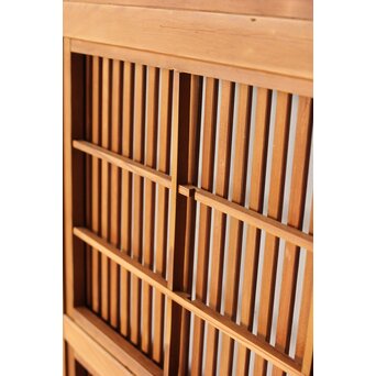 障子枠付 腰板欅 格子戸 4枚1組　L1166 