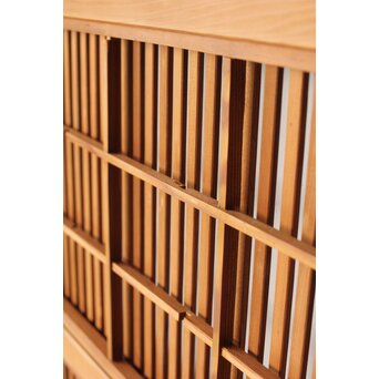 障子枠付 腰板欅 格子戸 4枚1組　L1166 