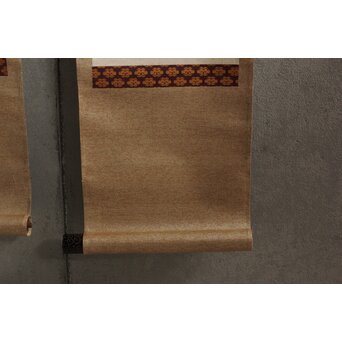 南天棒 白崖窟 中原鄧州 托鉢行列図 双幅掛軸 Z636 