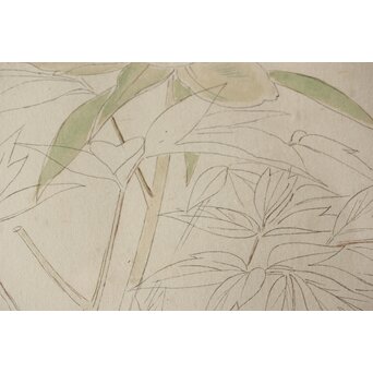 土田麦僊 素描画 額装一対　Z640 