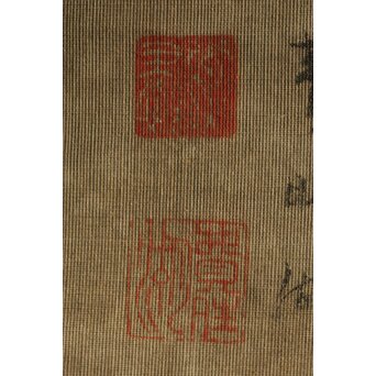 清人画家 費晴湖 山水 絹本掛軸　Z641 