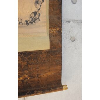 山崎弁栄 観音図 光明主義運動 紙本掛軸　Z642 