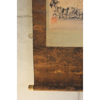 山崎弁栄 観音図 光明主義運動 紙本掛軸　Z642 