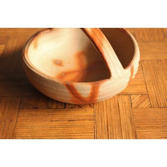 西村春湖 備前窯 火色手鉢 共箱　P549 