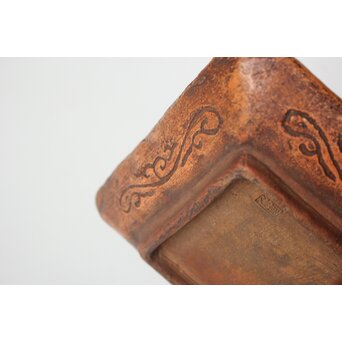 常滑焼 森下長蔵/朋親 屈輪文角皿 瓶座　P550 