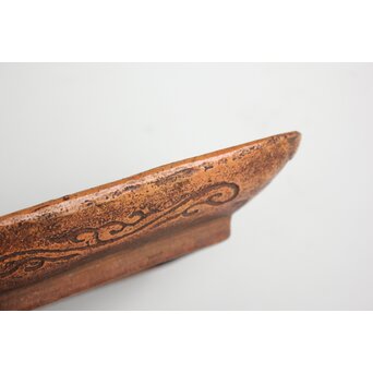 常滑焼 森下長蔵/朋親 屈輪文角皿 瓶座　P550 