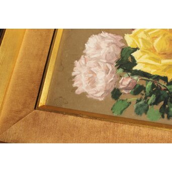 木下孝則「薔薇」パステル画 額装　Z643 