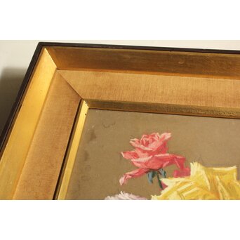 木下孝則「薔薇」パステル画 額装　Z643 