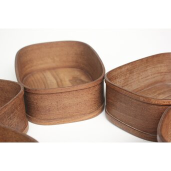 桑 曲げわっぱ 煙草盆 6個1組　X595 